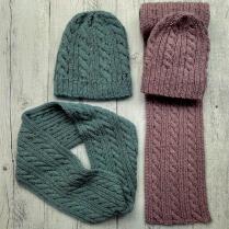 (Ay 1562 Cabled Beanie Scarf and Cowl)